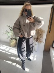 Bunda oversize rukáv Nova-mocca