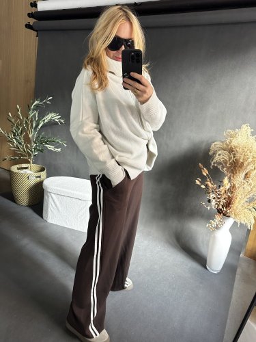 Nohavice s pruhom-max do M