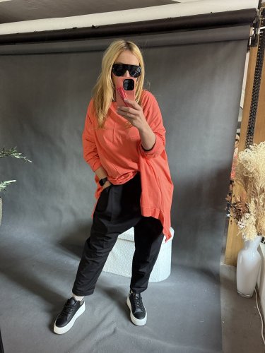 Tričko/tunika plus size-oranžová