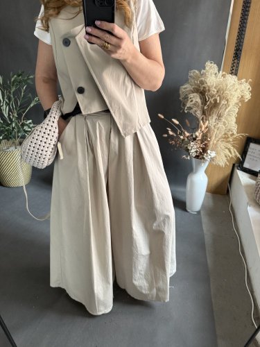 Kalhoty Pantagonna ve stylu sukně -béžové