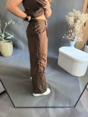 Nohavice so šnúrkou Sun hnedé