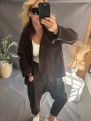 Kabátik Crop SUN dlhý -čokoláda