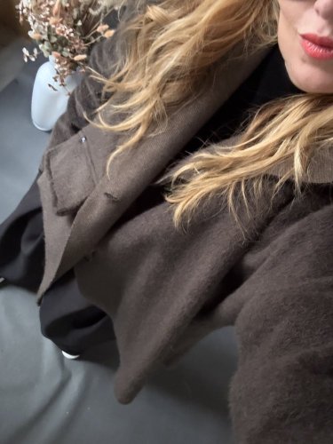 Kabátek Crop Miss zateplený-mocca