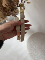 Opasok kožený posuvný so zlatou sponou-light beige