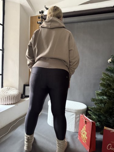 BODYSLIM LEGÍNY S PROŠITÍM - ČERNÁ - Velikost: XL