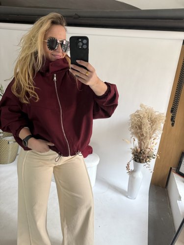 Bunda Collar s kapucí bordeaux- predobjednavka