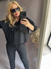 Kabátik Crop SUN-čierny