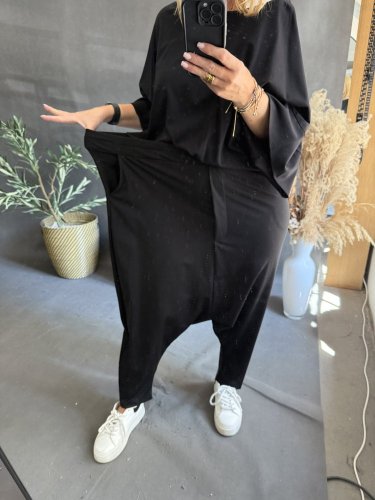 Kalhoty nasrávací Tencil-černá