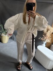 Košeľa oversize rukáv-béžová