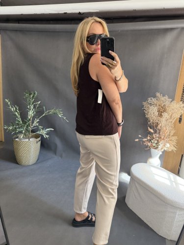 Tielko letné na XL-4XL-hneda