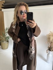 Kabát s opaskom Jane-hnedý