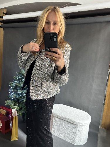 Sako s flitrami veľkosť M a XL