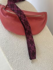 Popruh ke kabelce nebo ke Cupholder-stříbrné kování-Vzor-fuchsia