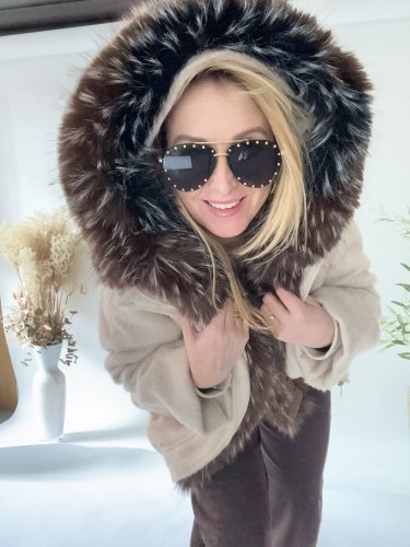 Bunda Chic Lady-tmavý kožuch