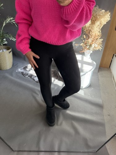 Svetr kratší  s příměsí mohéru-nekouše-růžový neon