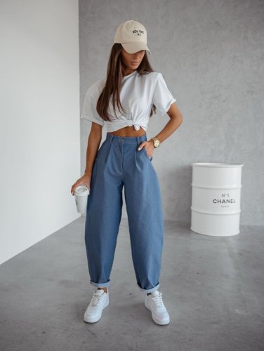 Nohavice v štýle Jeans modré-veľkosť 36 a 38