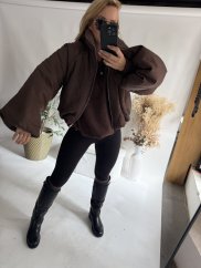 Bunda oversize rukáv Nova-hnedá