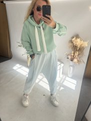 Mikina na sťahovanie tenka-mint