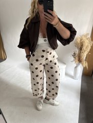Nohavice Big Dots-beige