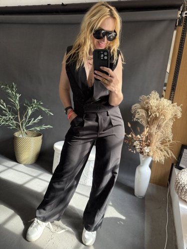 Nohavice s vestou Kirsten-čierný