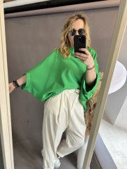 Oversize Blúzka/Tunika Kimono- zelená
