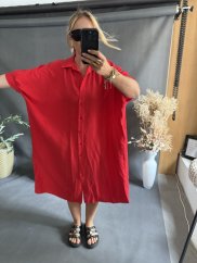 Šaty košeľové red viskoza-KOPIE