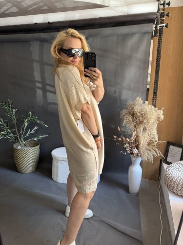 Šaty Letní Oversize béžové