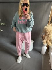 Tepláky nasrávacie Mega-růžové