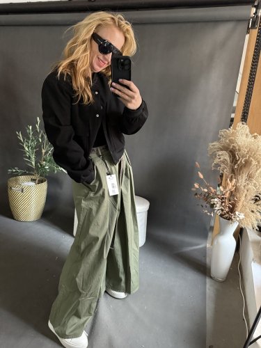 Kalhoty Pantagonna ve stylu sukně -khaki