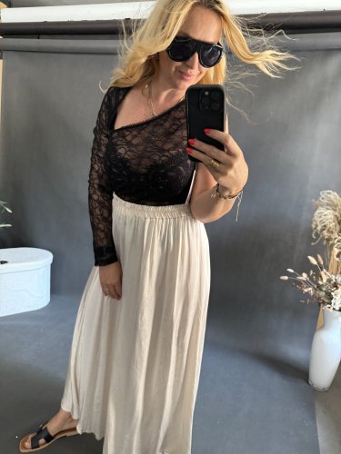 Body Krajka Lumina jeden rukáv - Velikost: M/L