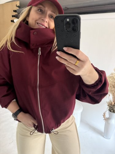 Bunda Collar s kapucí bordeaux- predobjednavka