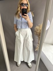 Nohavice v štýle sukne Sam-biele