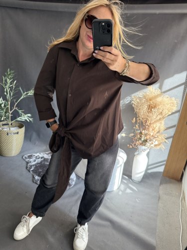 Košile Sun na suk-hnědá