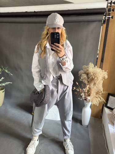 Nohavice Blair bavlnené-šedé