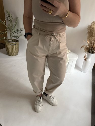 Nohavice v štýle Jeans krémové-veľkosť 36 a 38