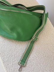 Popruh ke kabelce nebo ke Cupholder-stříbrné kování-Pruh tmavě zelený