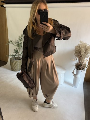 Nohavice Lux Luna-mocca