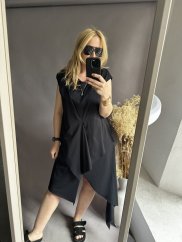 Asymetrické šaty Anita-čierné