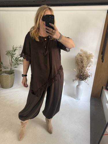 Kalhoty Chicca-hnědá