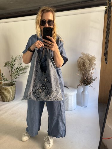 Kabelka Jeans-modrá