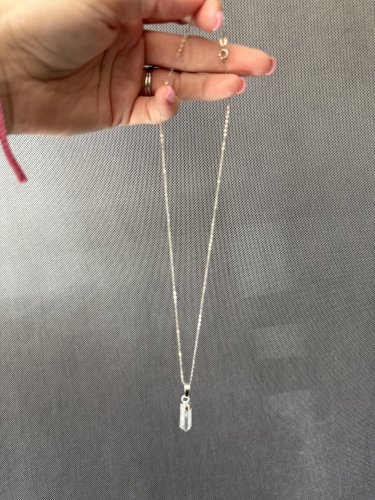 Náhrdelník s krystalem-stříbrný