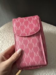 Kabelka na mobil plus peněženka-pink