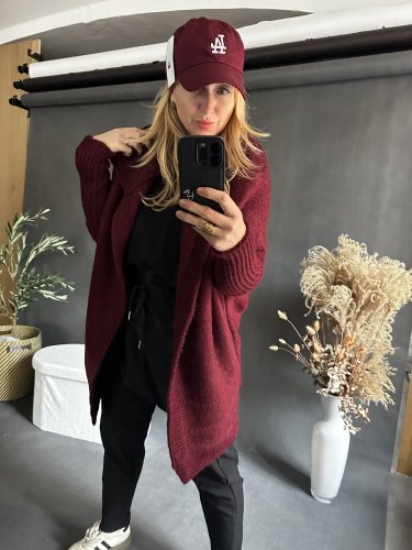 Cardigan Sempre-vínový