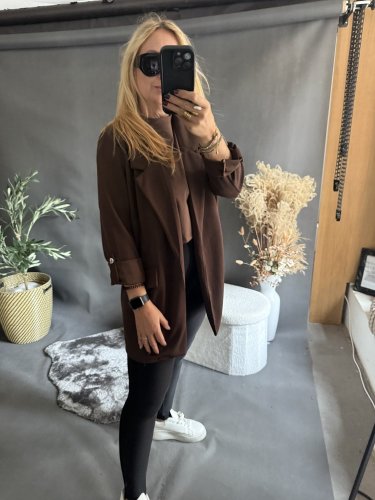 Sako tenké-lehce oversize-hnědé