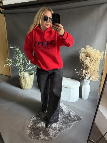 Mikina Merry Christmas-červená