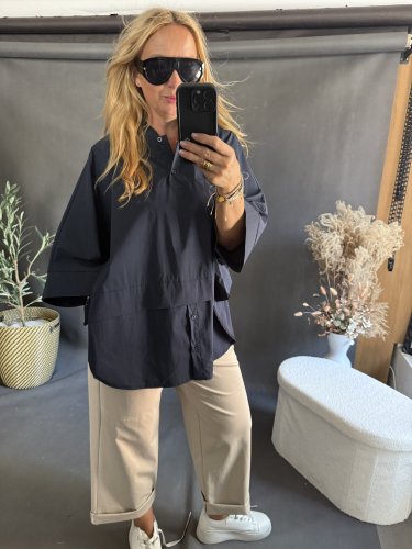 Košile se stojáčkem SUN-tmavě modrá