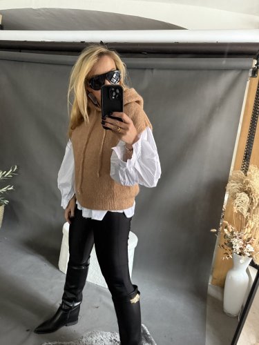 Vesta pletená Maille-cihlová