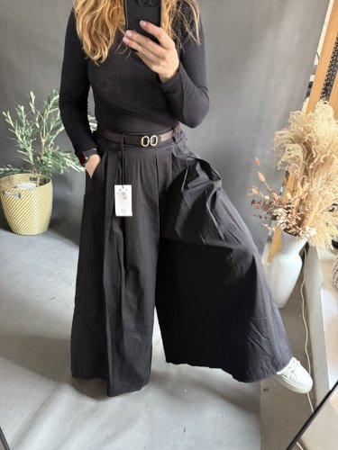 Kalhoty Pantagonna ve stylu sukně -čierná