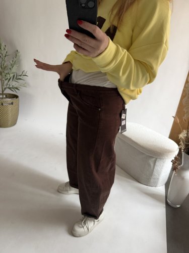 Džínsy New York--elastické, pohodlné-hnedé