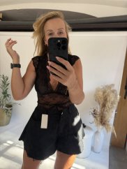 Body transparent krajkové holé záda